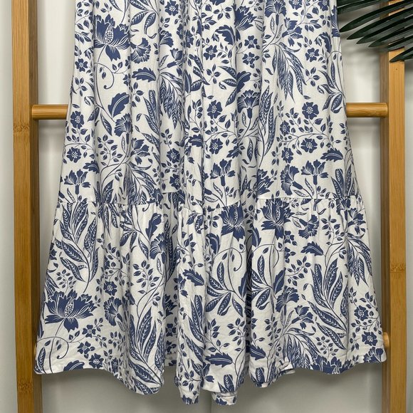 SOLD Tigerlily Blue Floral Print Cameli Jumpsuit Size 10 Wide Leg Sleeveless - Picture 6 of 13